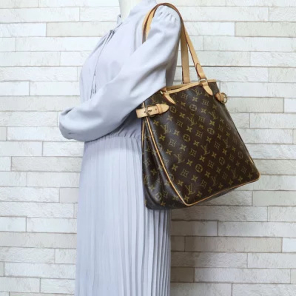 Louis Vuitton Batignolles Monogram Bag Canvas Vertical Brown Shoulder